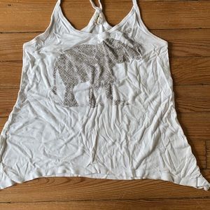 White tank top with elephant
